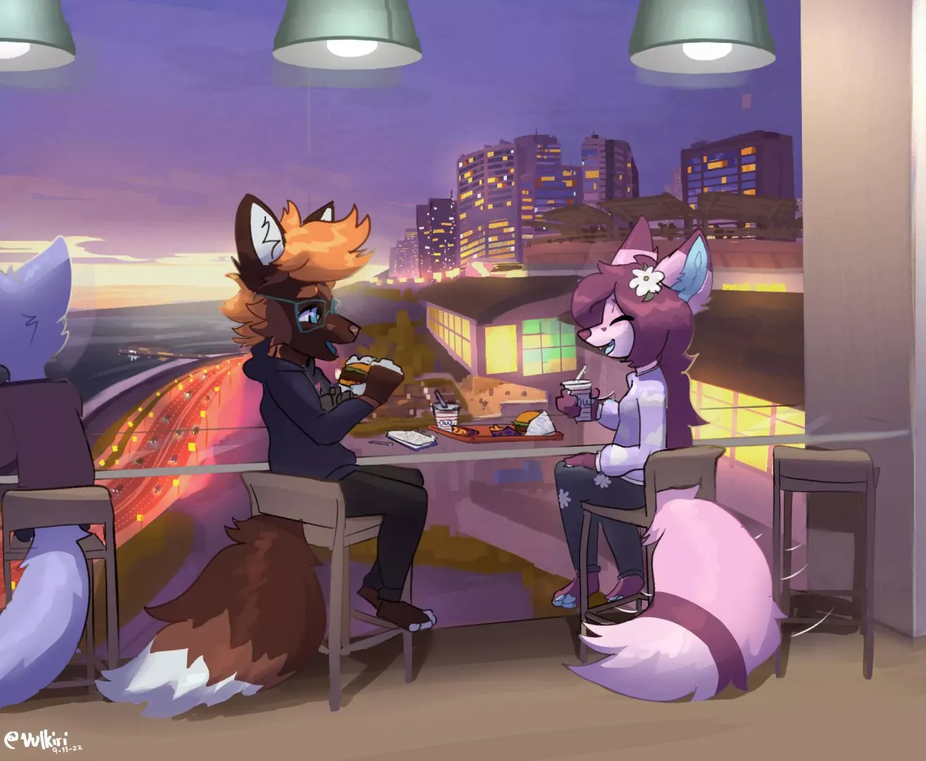 Fox frens! :3 | Art by me @Vulkiri on twitter - featuring my fursona and friend's sona ^^