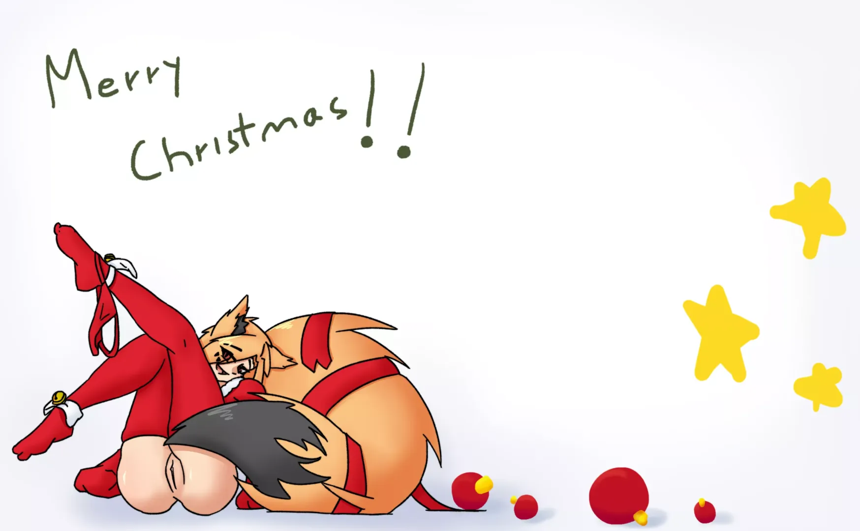 Foxgirl Christmas postcard(OC)
