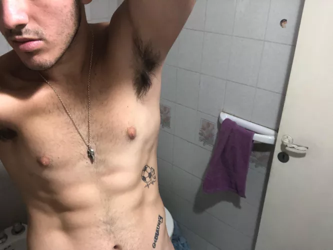 fresh from training 🍆❤️🖤👅 all sweaty