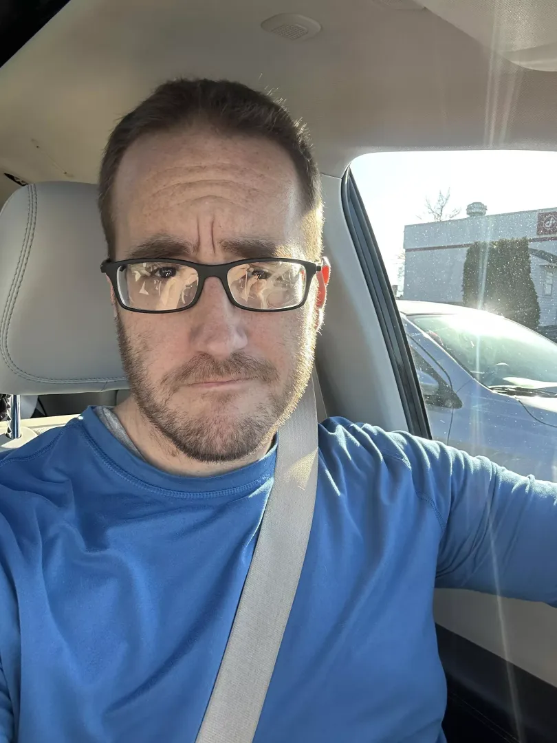 Fresh haircut and new minivan dad vibes.