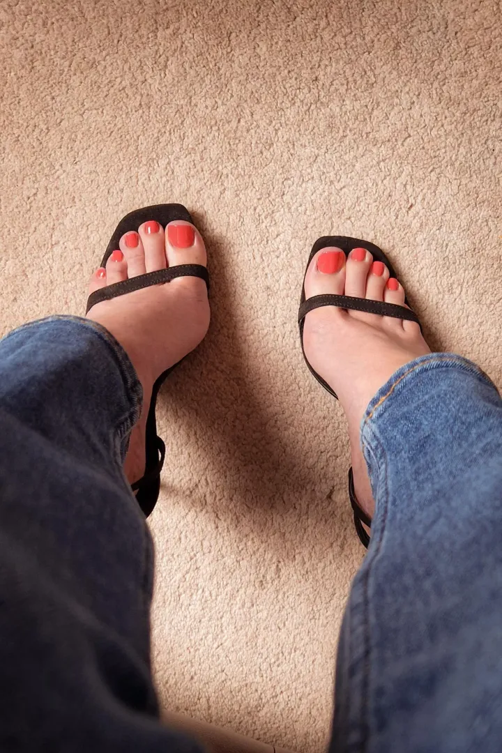 Freshly painted nails and wearing my best heels