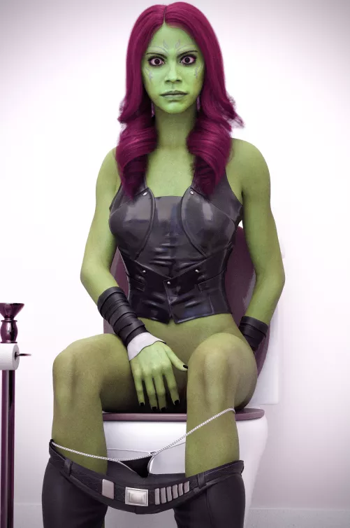 Gamora caught in the bathroom (agent_4_tea_se7en)