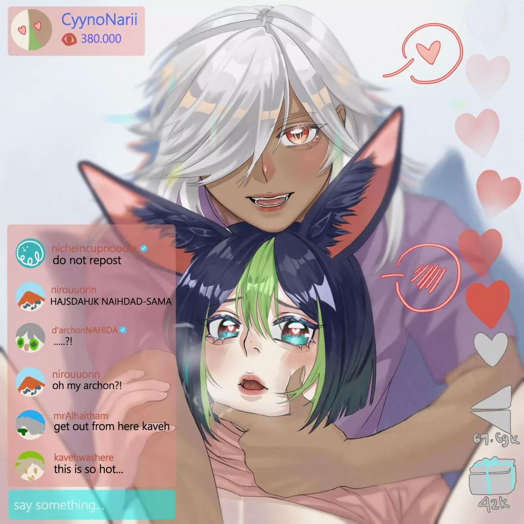 [genshin impact] cyno and tighnari are streaming and everyone is enjoying it :3