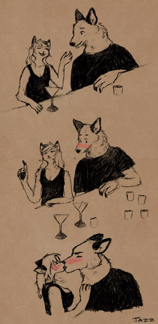 Getting a drink [comic by me]