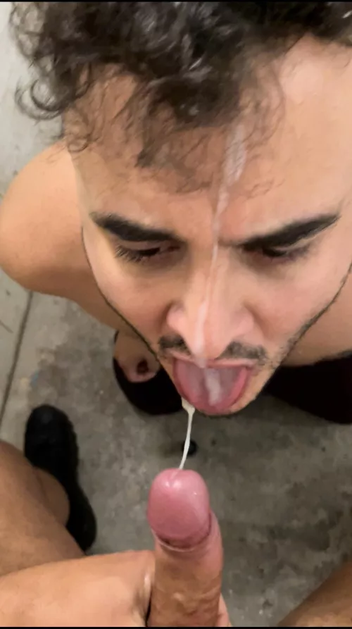 Getting my friend’s load in his basement