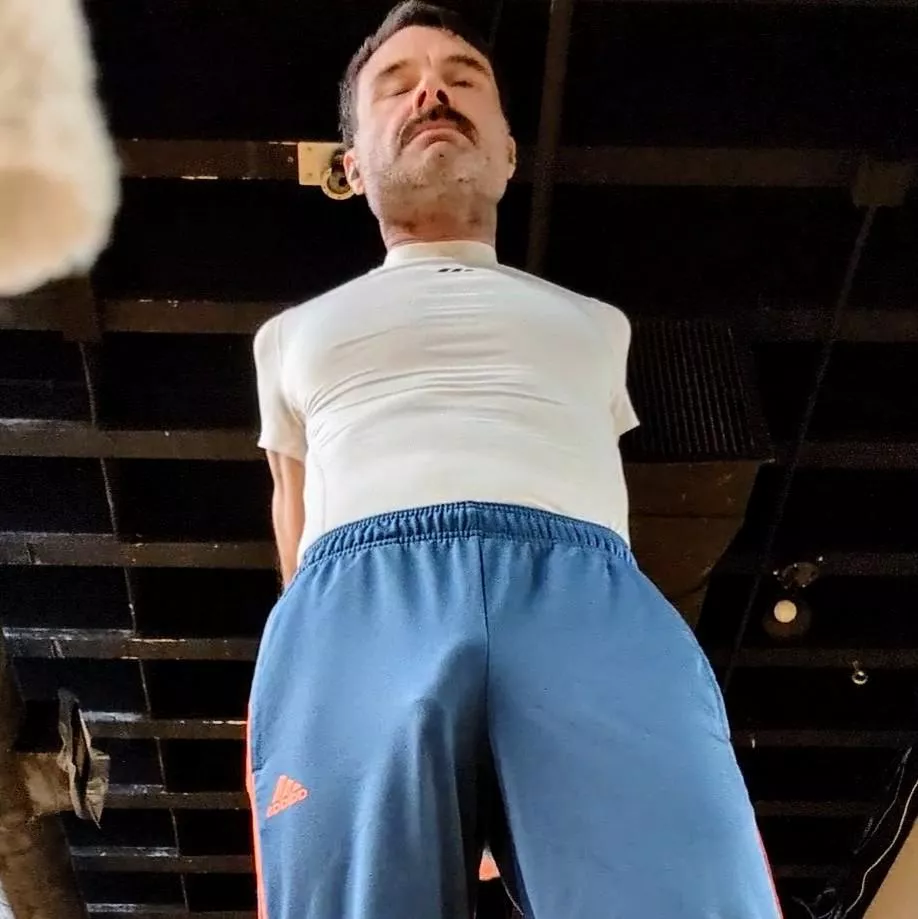 Getting ready for a workout, anyone want to join dad at the gym?