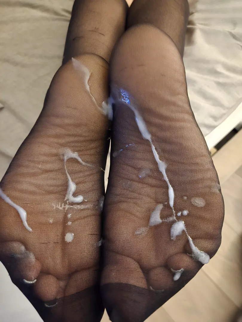 Getting these nylons super filthy for a lucky foot boy 