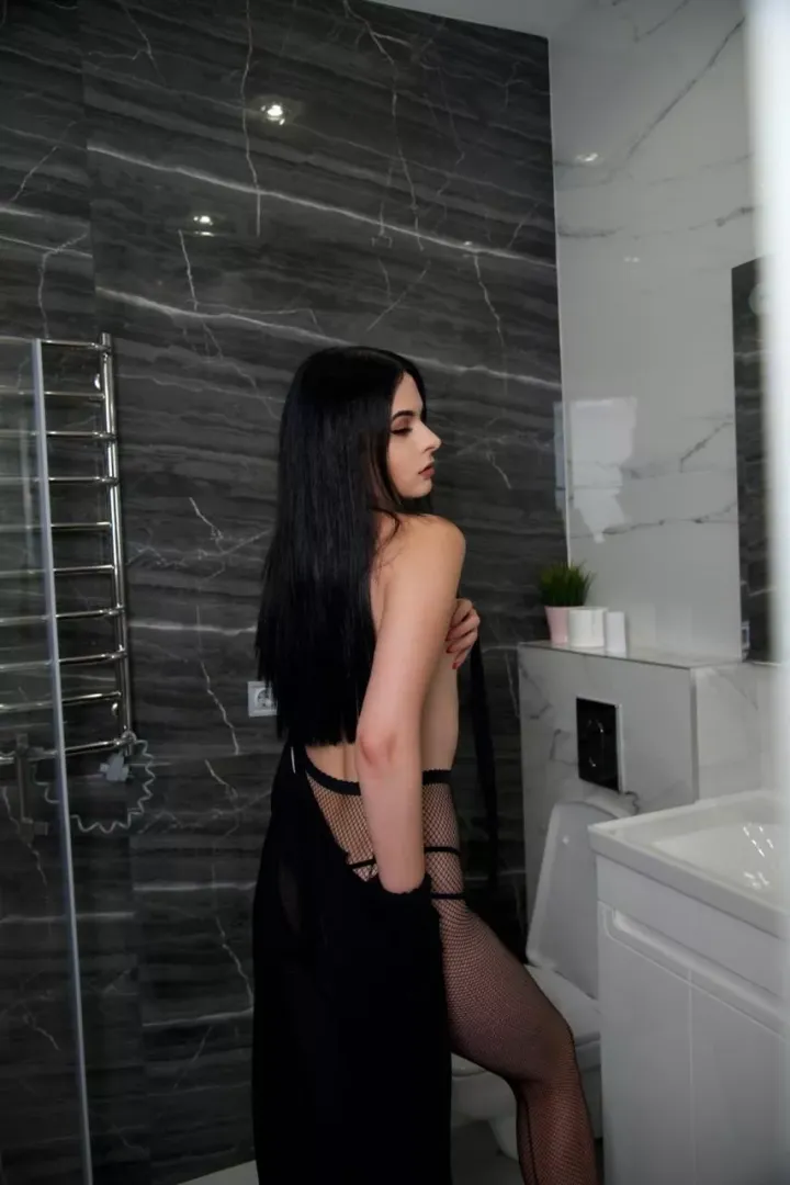 Girl in black.