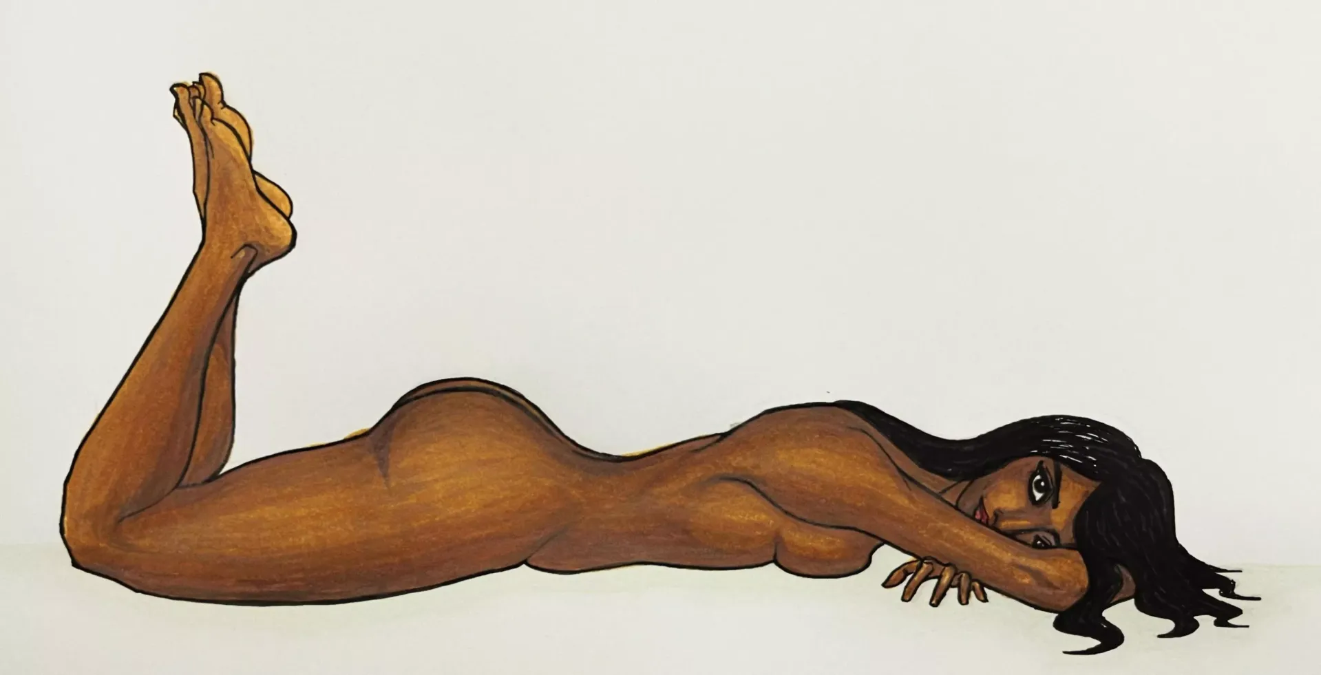 Girl Lying Down, by me