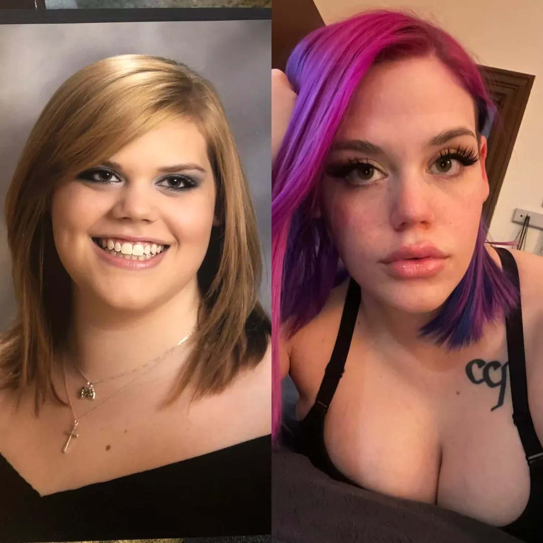Glow up - 18yo left 28yo right