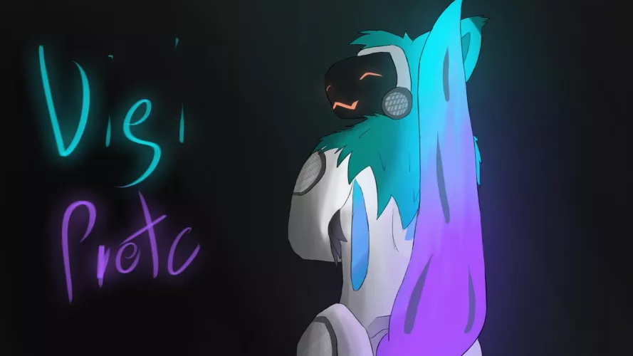 Glowy Digi! (Art by the amazing u/ArticFoxy5005!)