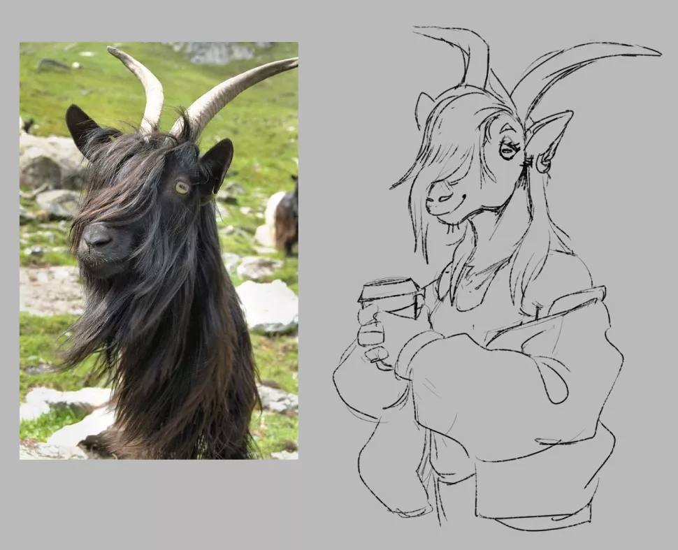 Goat gal sketch(my art)