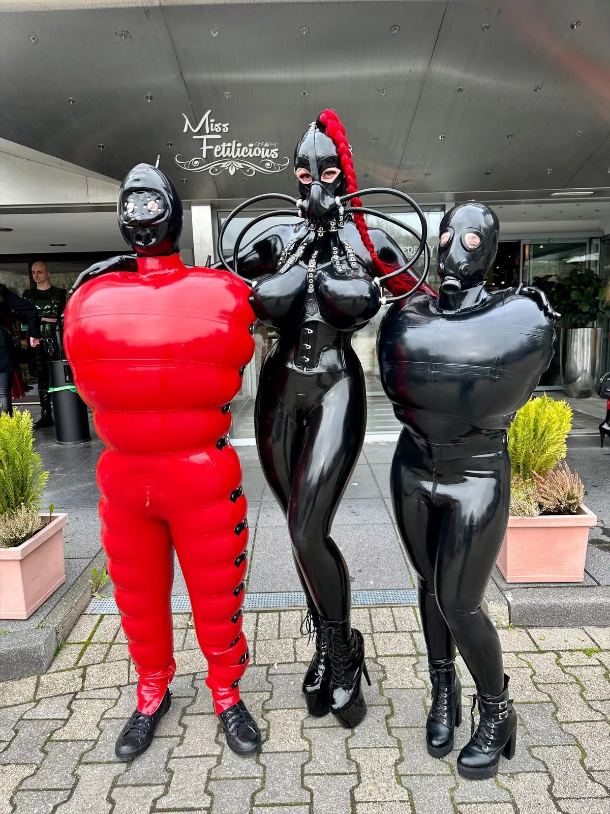 Going for a walk with my 2 rubber pets 🖤❤️
