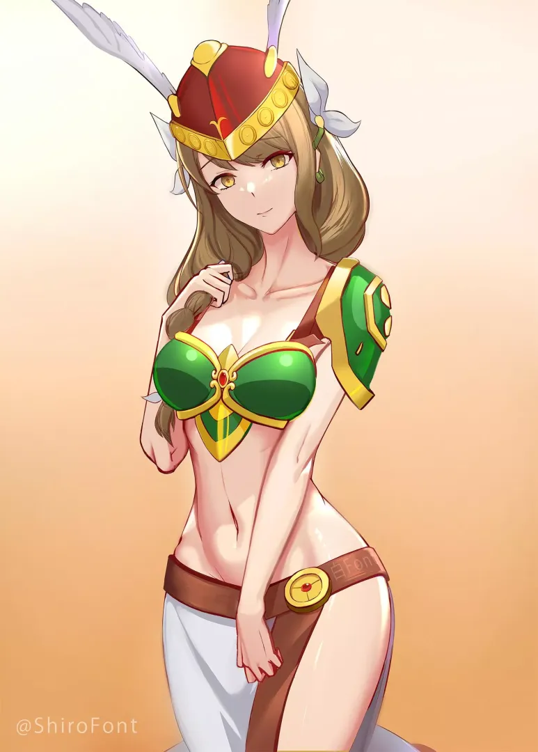 Goldmary in Valkyrie mail commission (@ShiroFont)