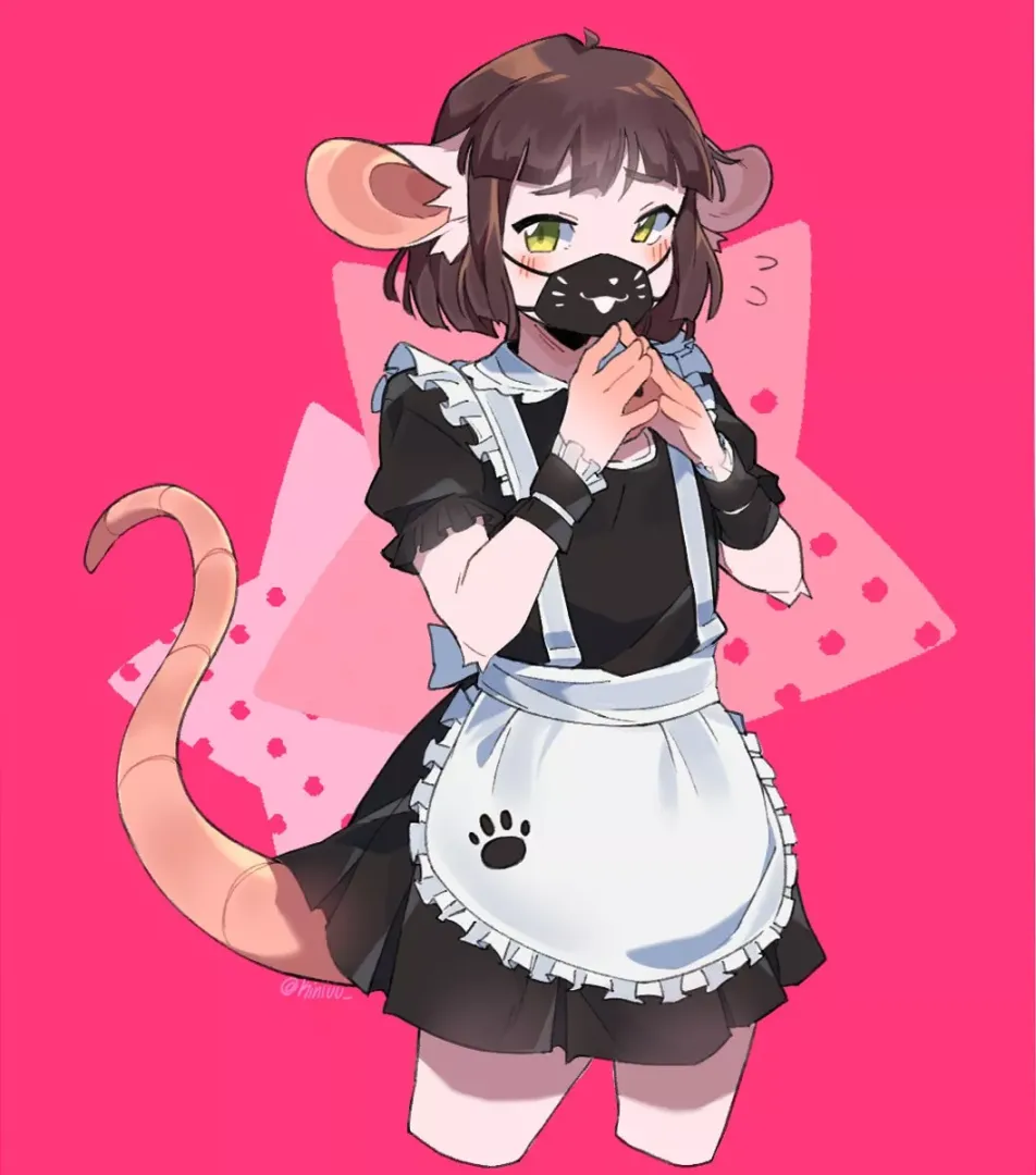 Got a recent commission from Kinyuu_ on Instagram! Maid mousey reporting for duty!