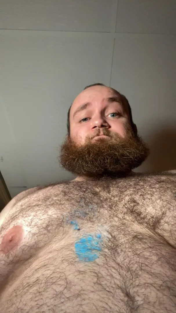 Got paint on me working on Christmas gifts. I was smart to pint without a shirt