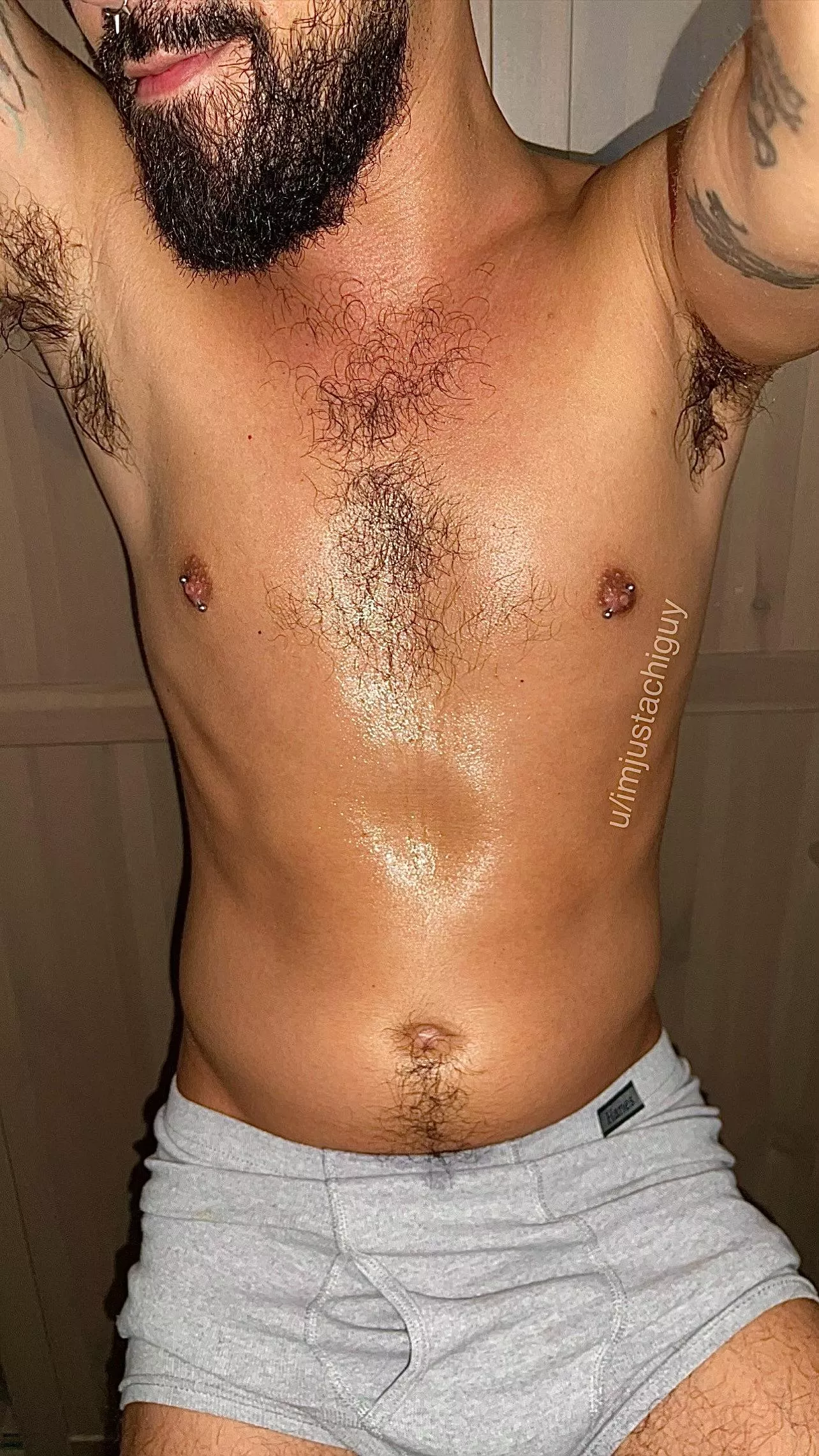 Got super sweaty from working out at home in my undies 😈💦