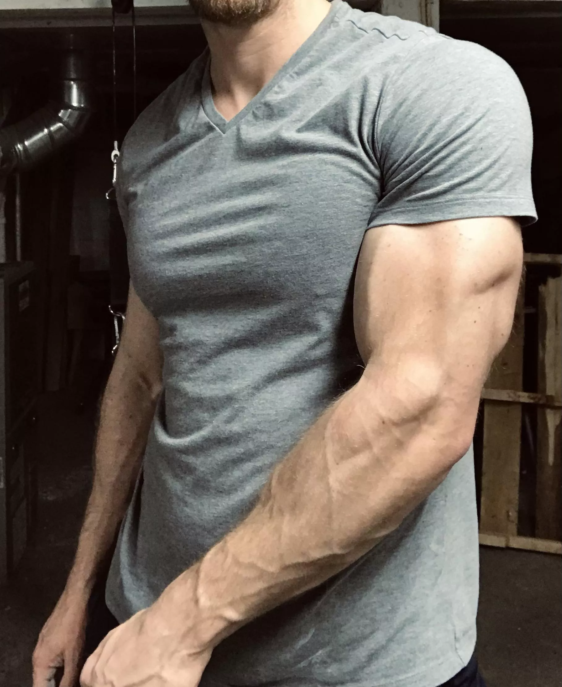 Gray shirt…