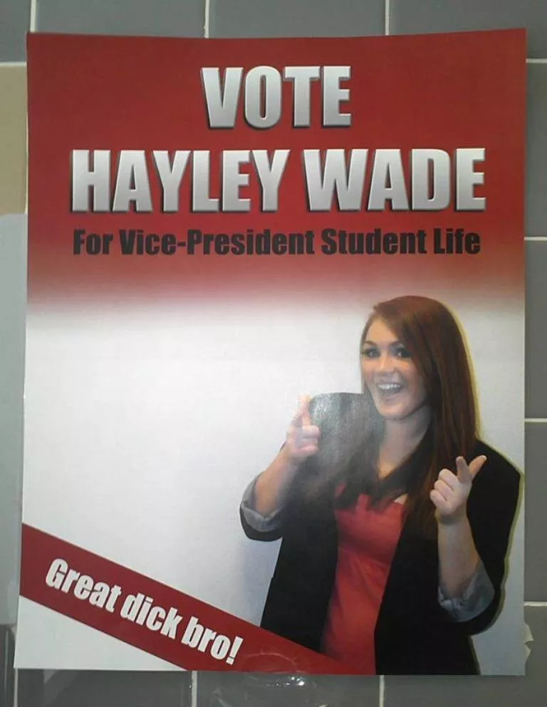 Great Campaign Slogan...Really Puts “The Number On The Restroom Wall” In A New Light

