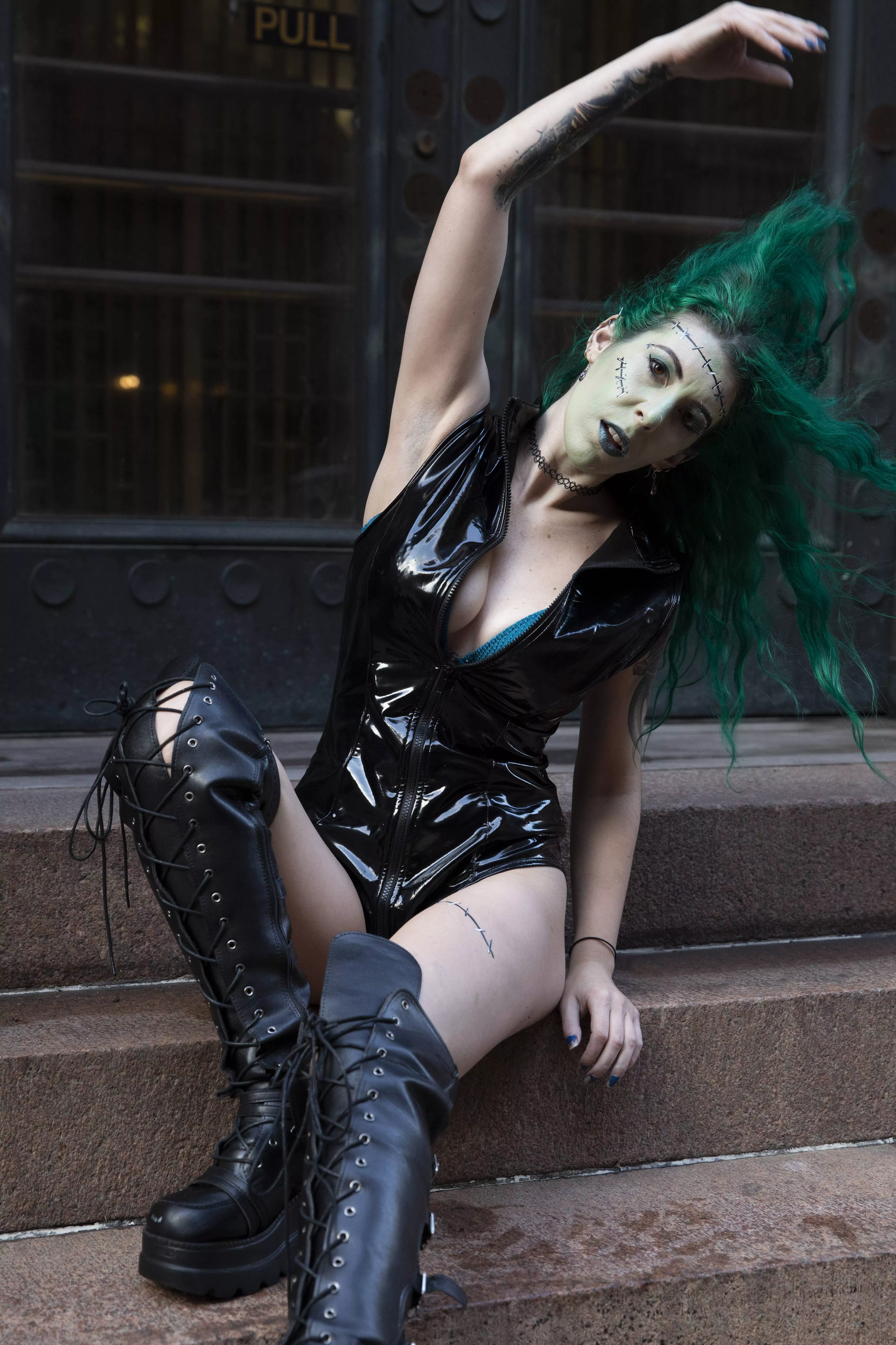 Green goes well with Frankenstein