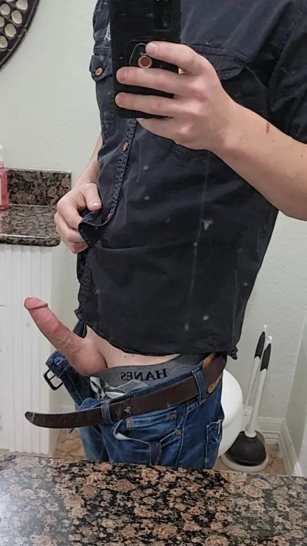had to expose in work restroom
