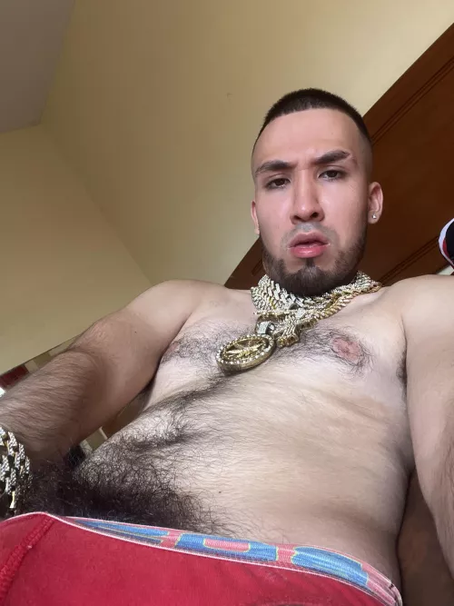 Hairy gangster chest 