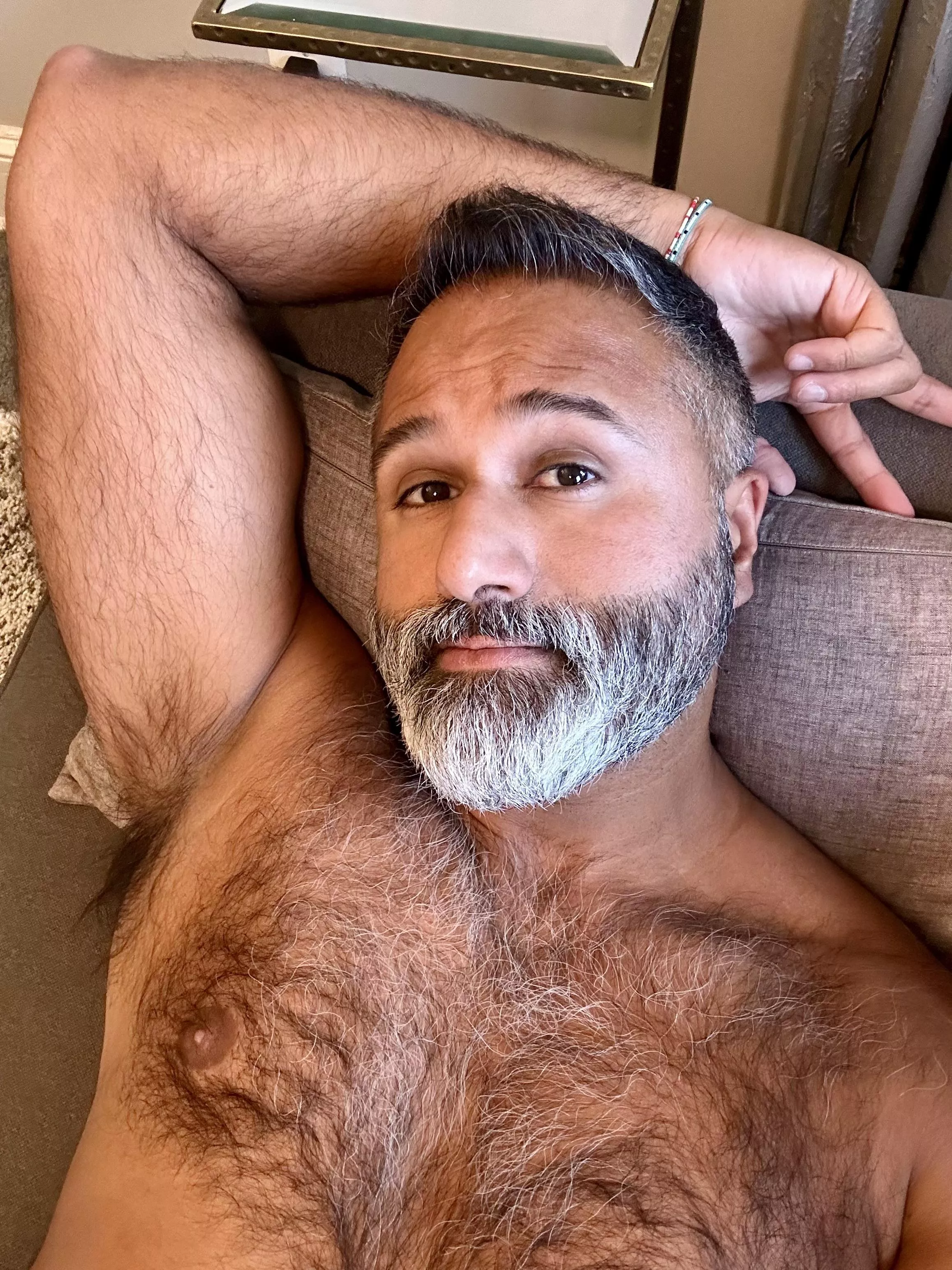 Hairy man, top, first post here. Maybe too old to be an otter lol. HMU if you want.