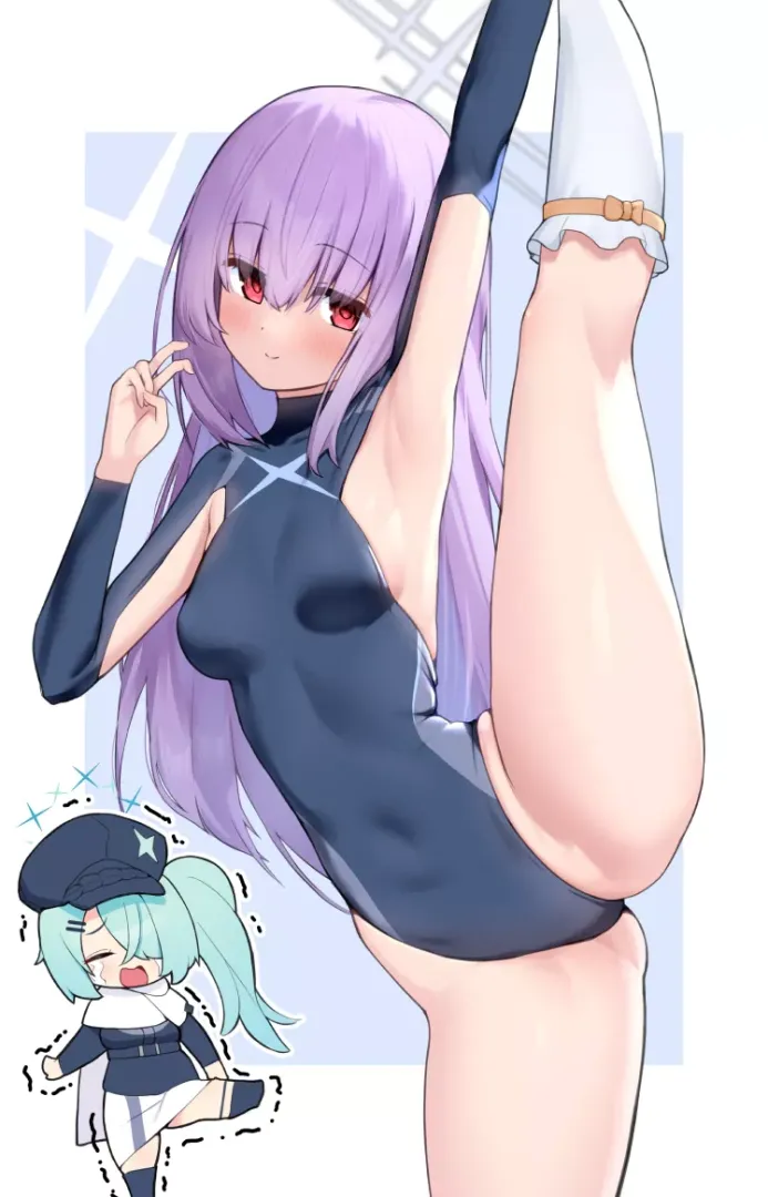 Hakari Atsuko does the splits (ushimittsu18) [Blue Archive]