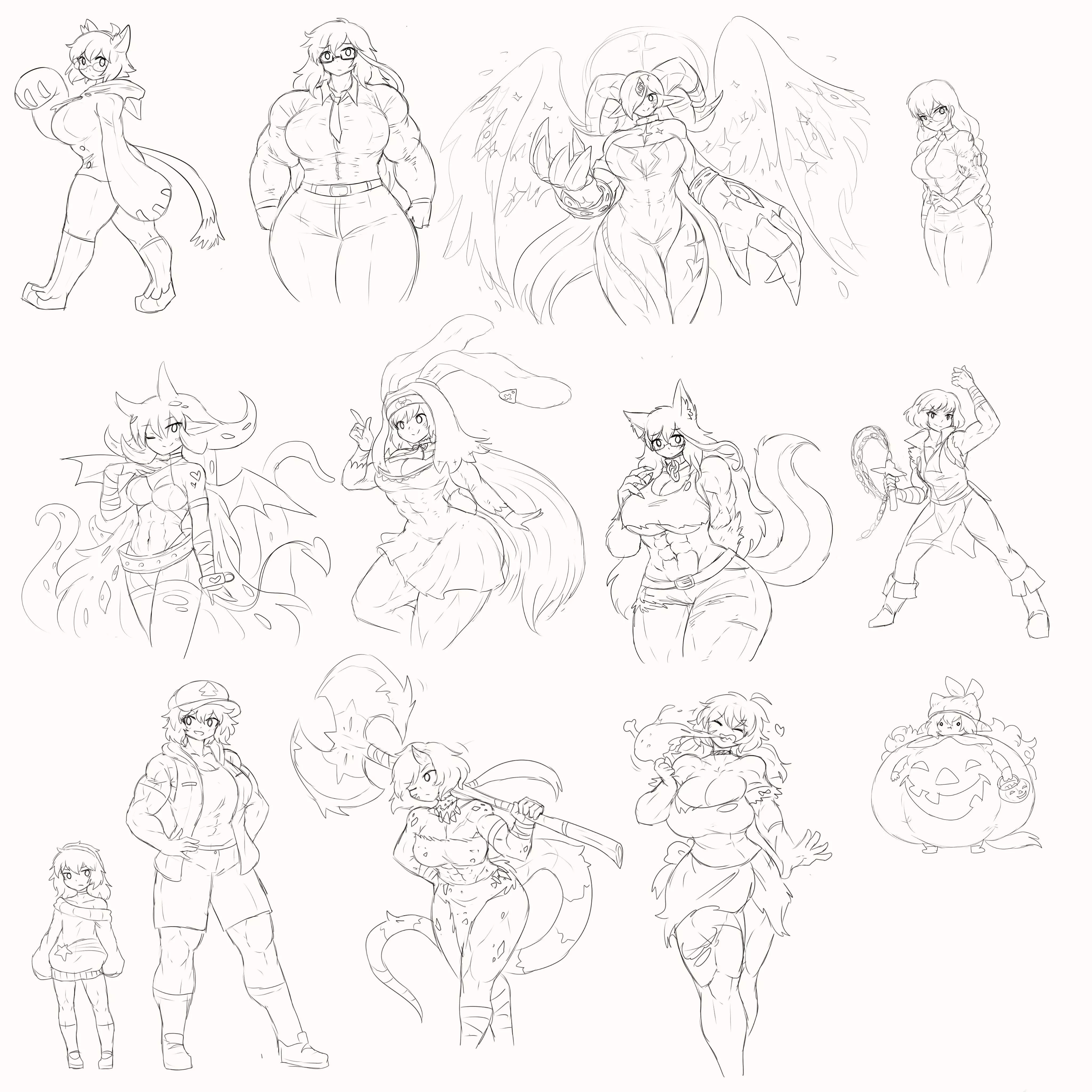 halloween sketches (@Sheepepp)