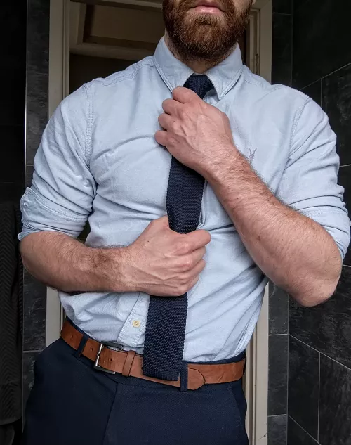 Hands around my tie or your throat?