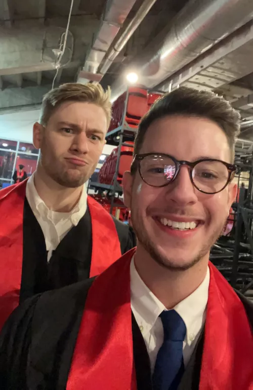 Happy Valentine’s Day! Thanks for being my Valentine for the past 6 years ❤️ (also, I thought this pic of us right before walking the stage together was cute)