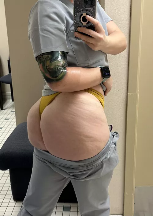 Hard to get the scrub pants back up...