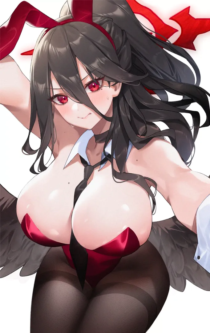 Hasumi tempting in bunny outfit (tora_min__) [Blue Archive]