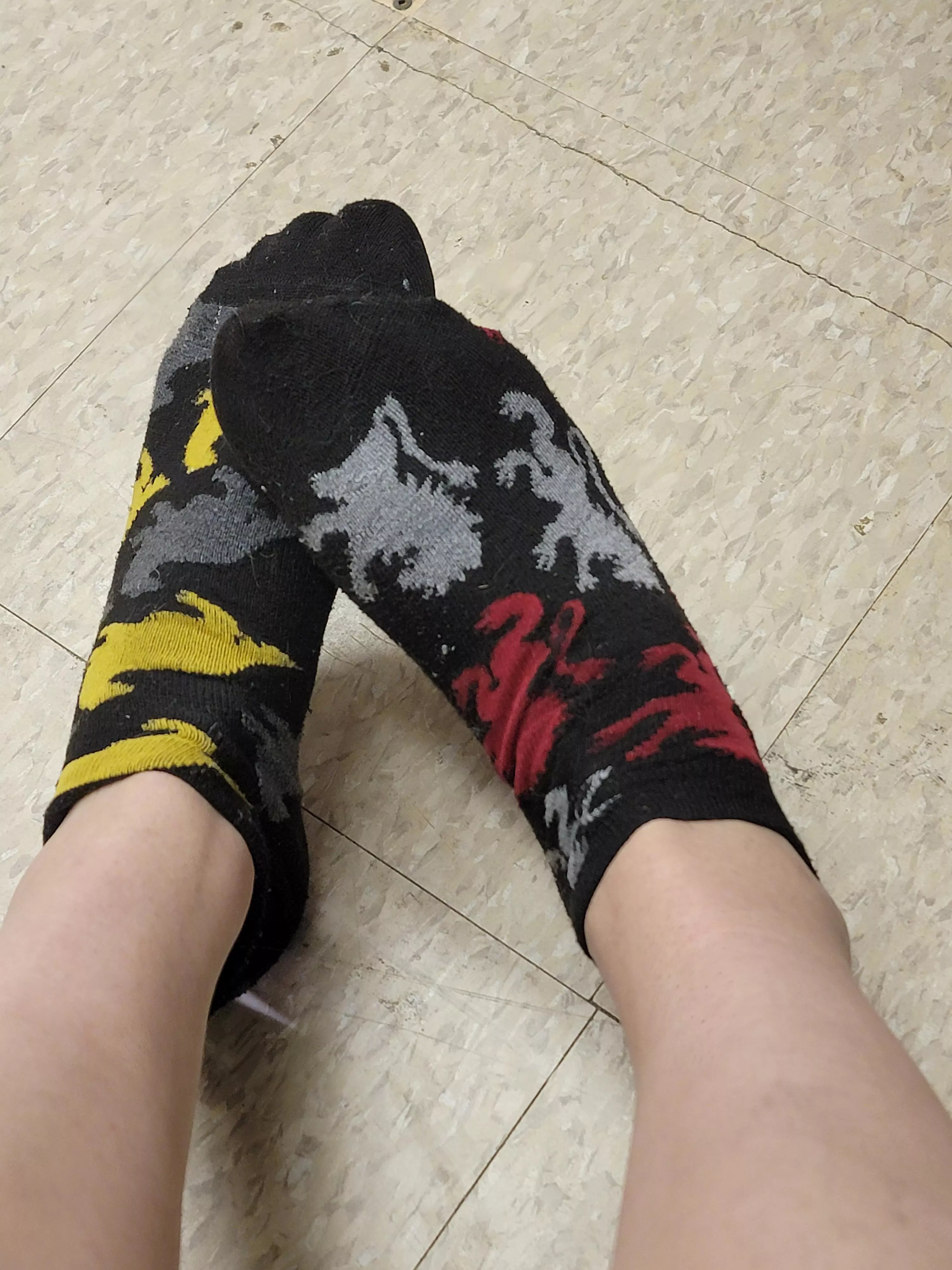 Have some mismatched work socks for a midday treat 😋