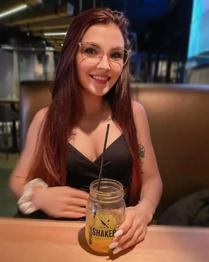 having a drink