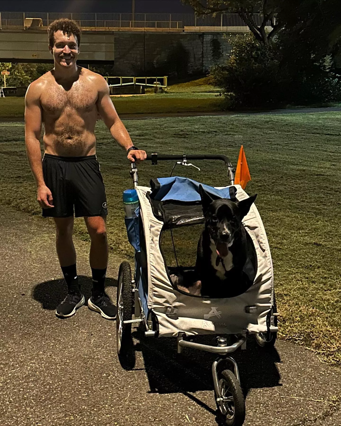 He can’t keep up anymore, but I’ll swallow my pride all day everyday to make sure he still comes on every run.