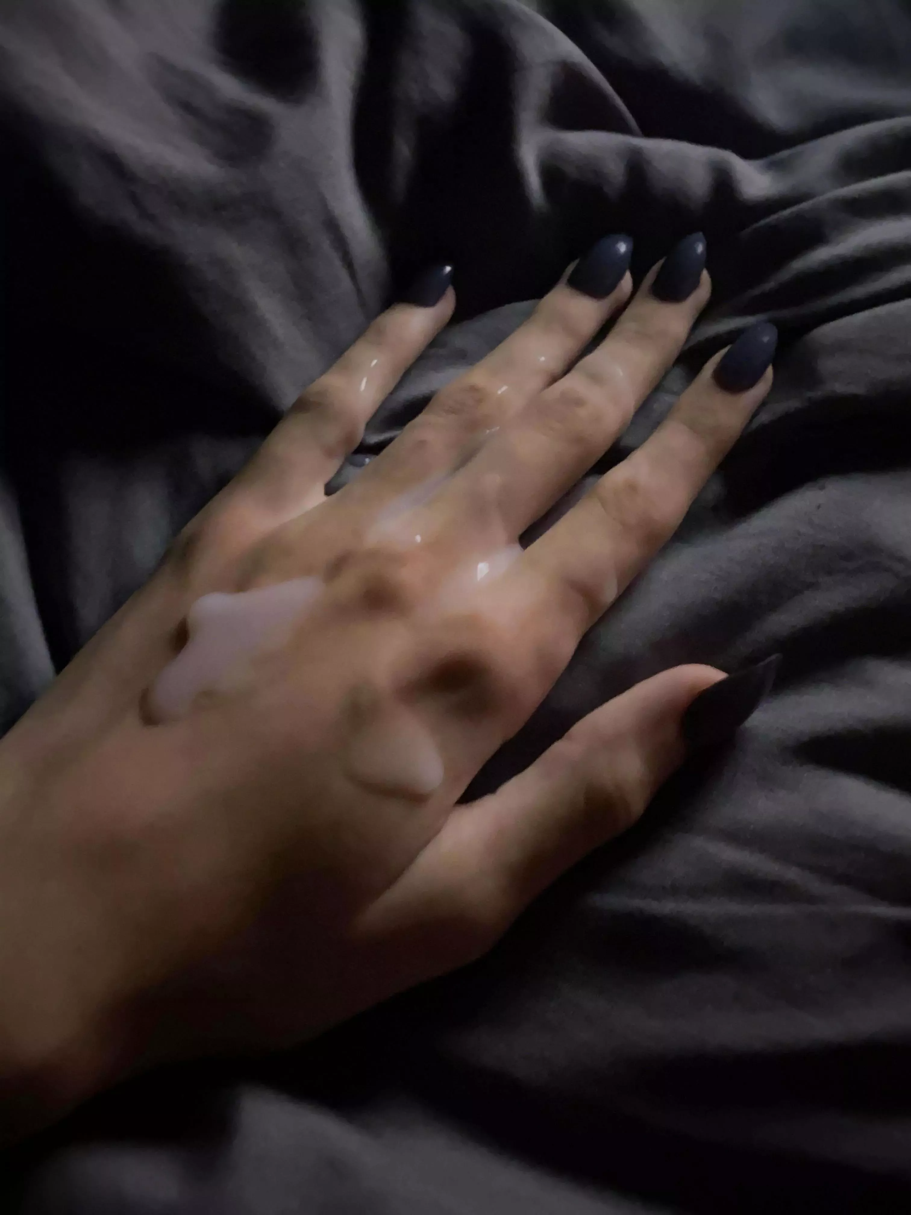He exploded all over my pretty little cumslut nails… who’s next ;)