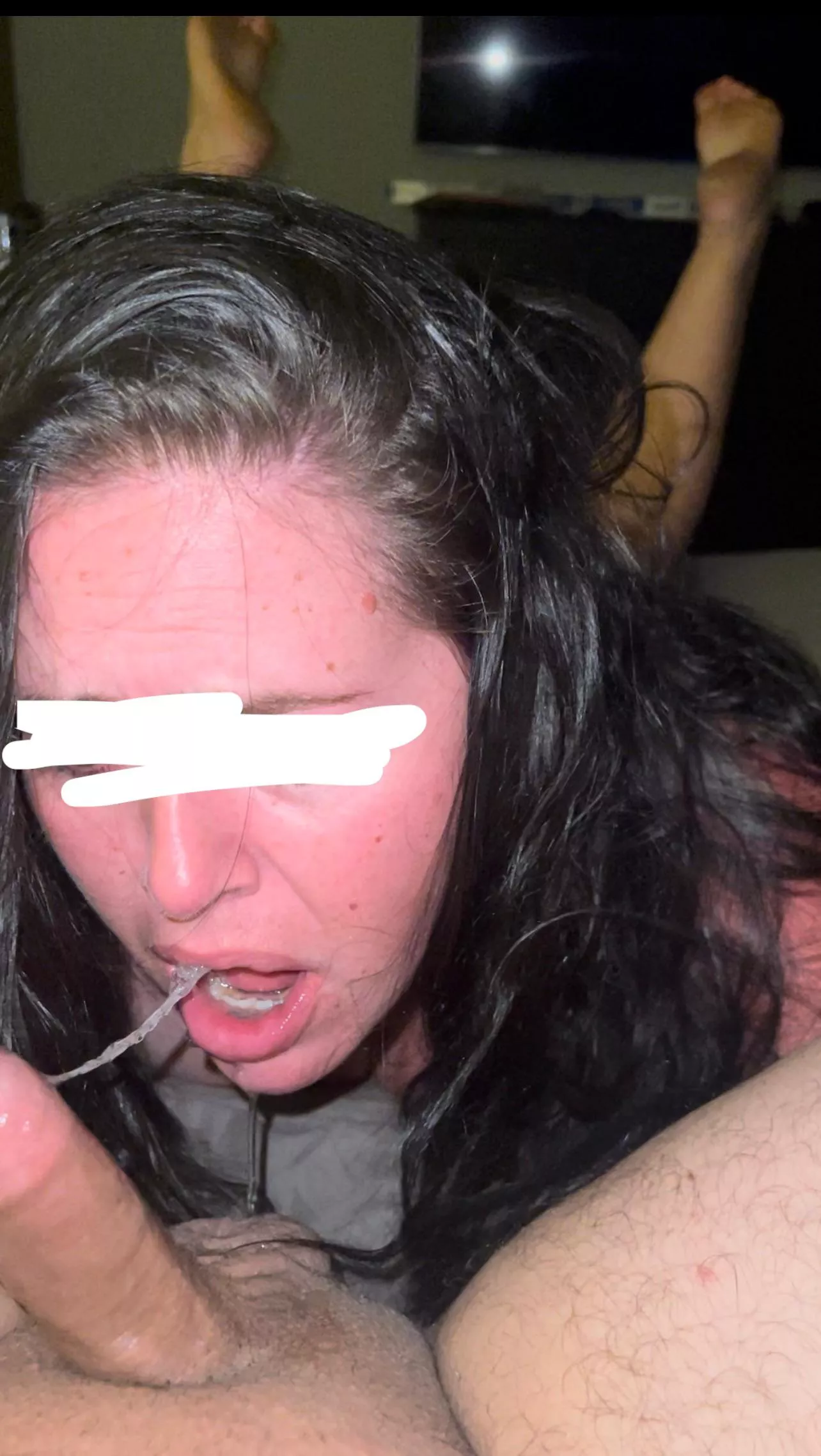 He held me down for so long….you can see slime from my chin too