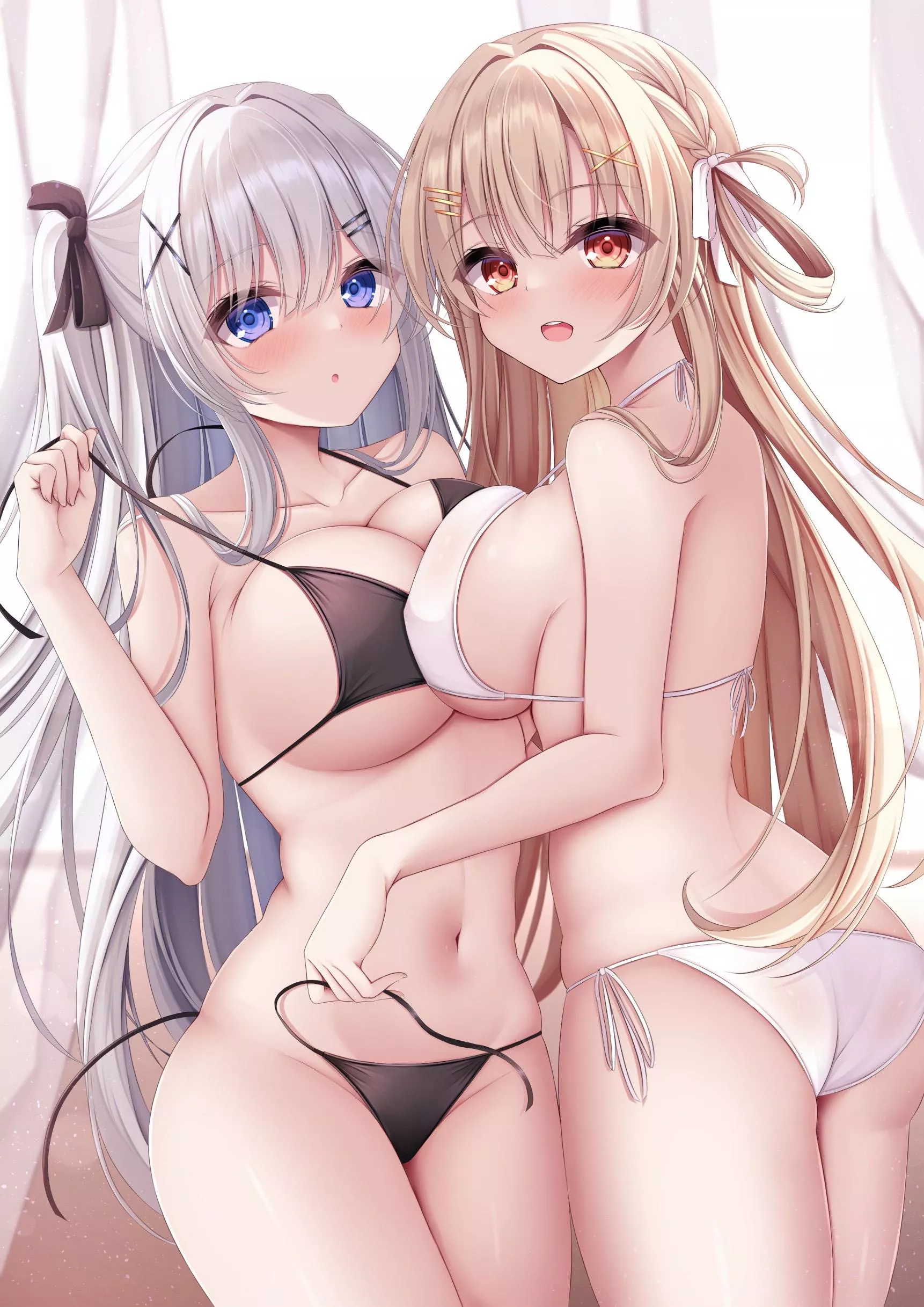 Helping each other undress