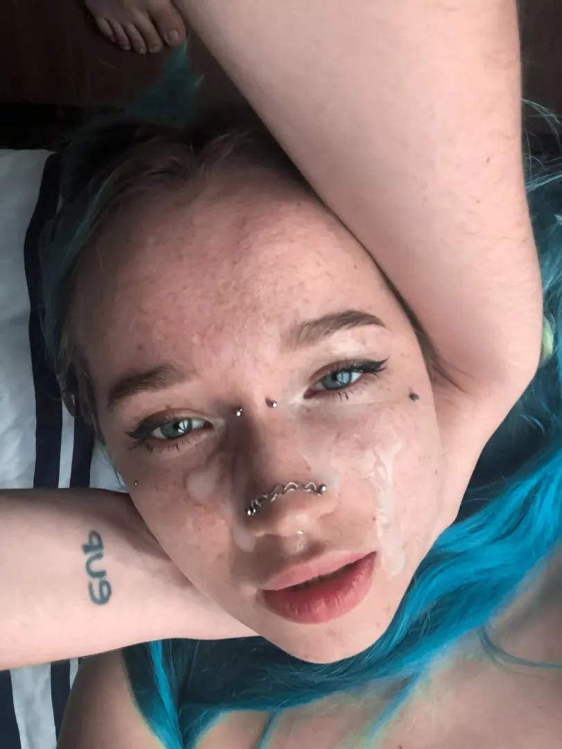 He's cum on my face and he's about to strangle me.