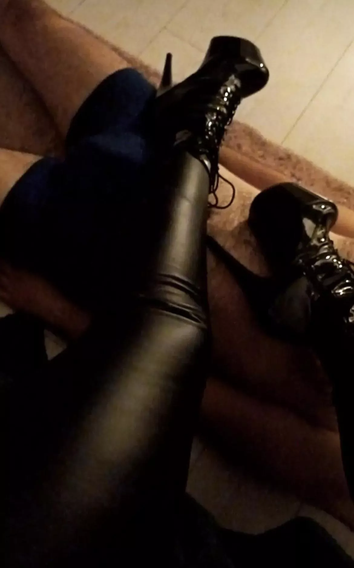 He’s right where he belongs.. I don’t want to scuff my boots 🤭