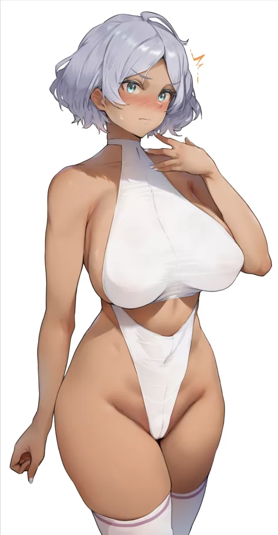 High cut white leotard [Witch of Mercury]