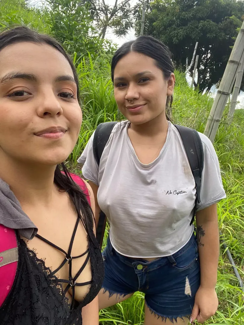Hiking without a bra you coming to join?