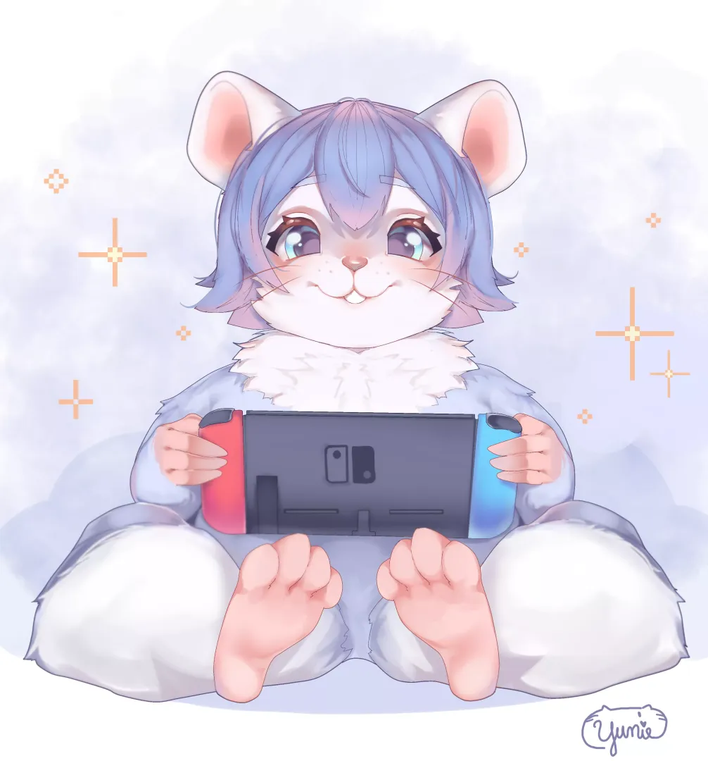 Hime playing on nintendo [OC @Mayunie]