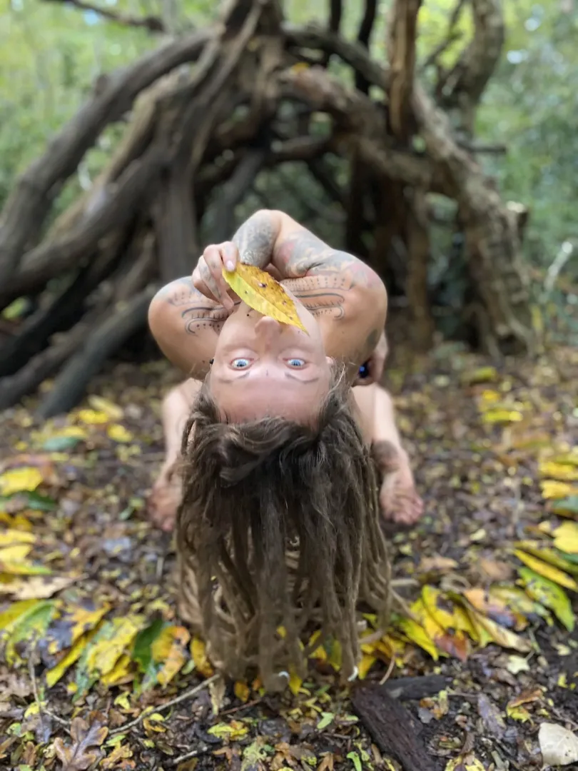 Hippie in the woods
