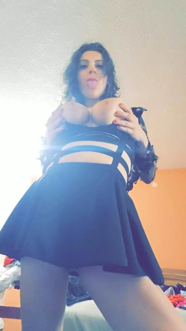 Holding my titties 