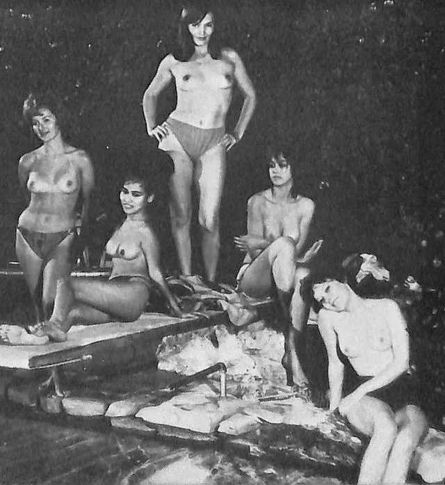 Hollywood pool party scene in the sexploitation movie 