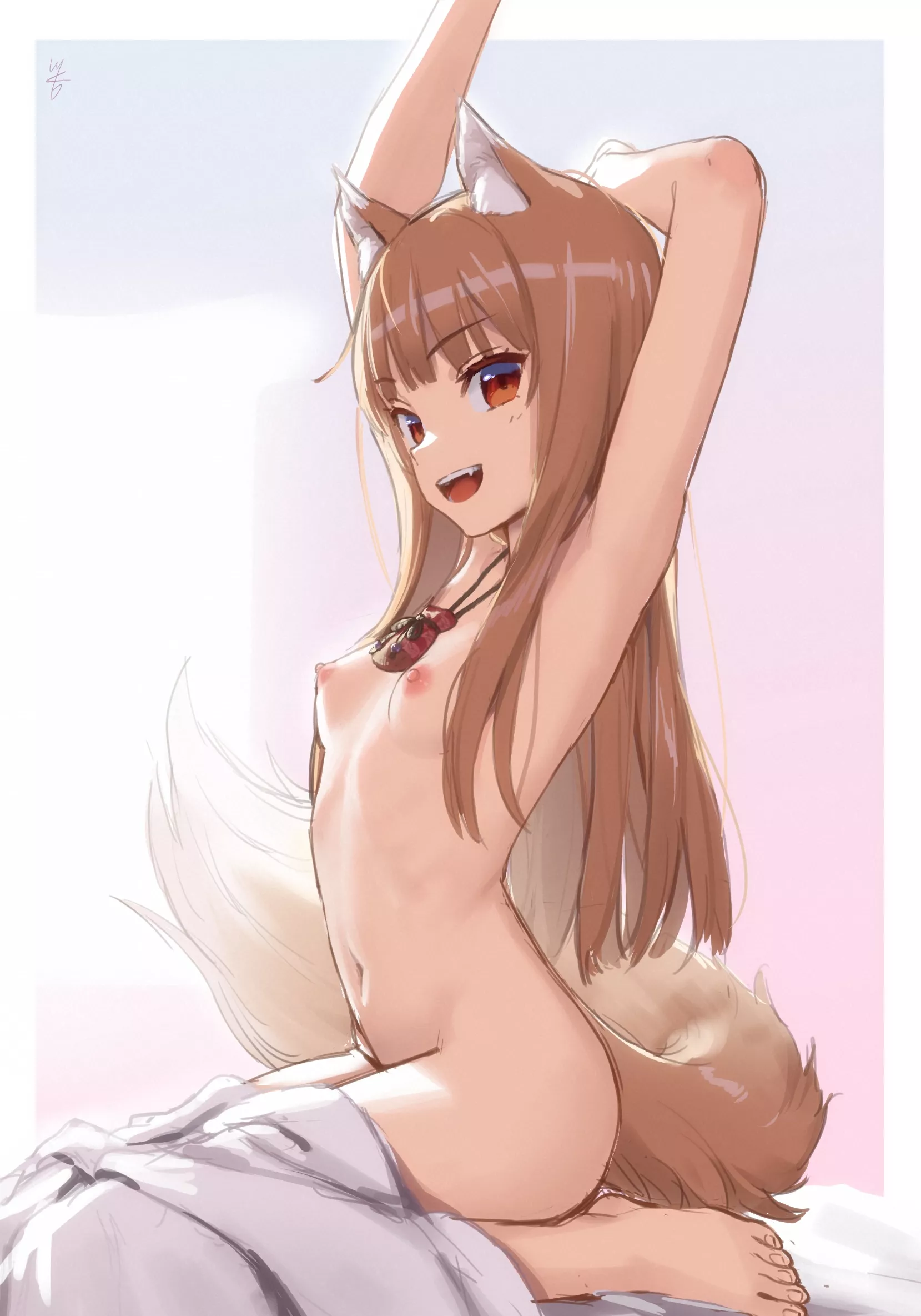 Holo wolf goddess (kawakami_rokkaku) [Spice and Wolf]