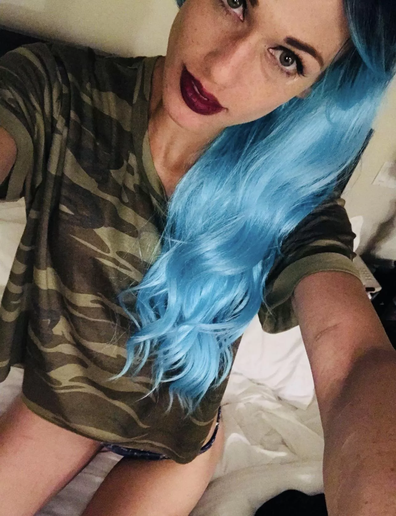 How about a somewhat current picture of “Tiffany”.  Blue hair,  cut marks and weight-loss.  It’s unfortunate.