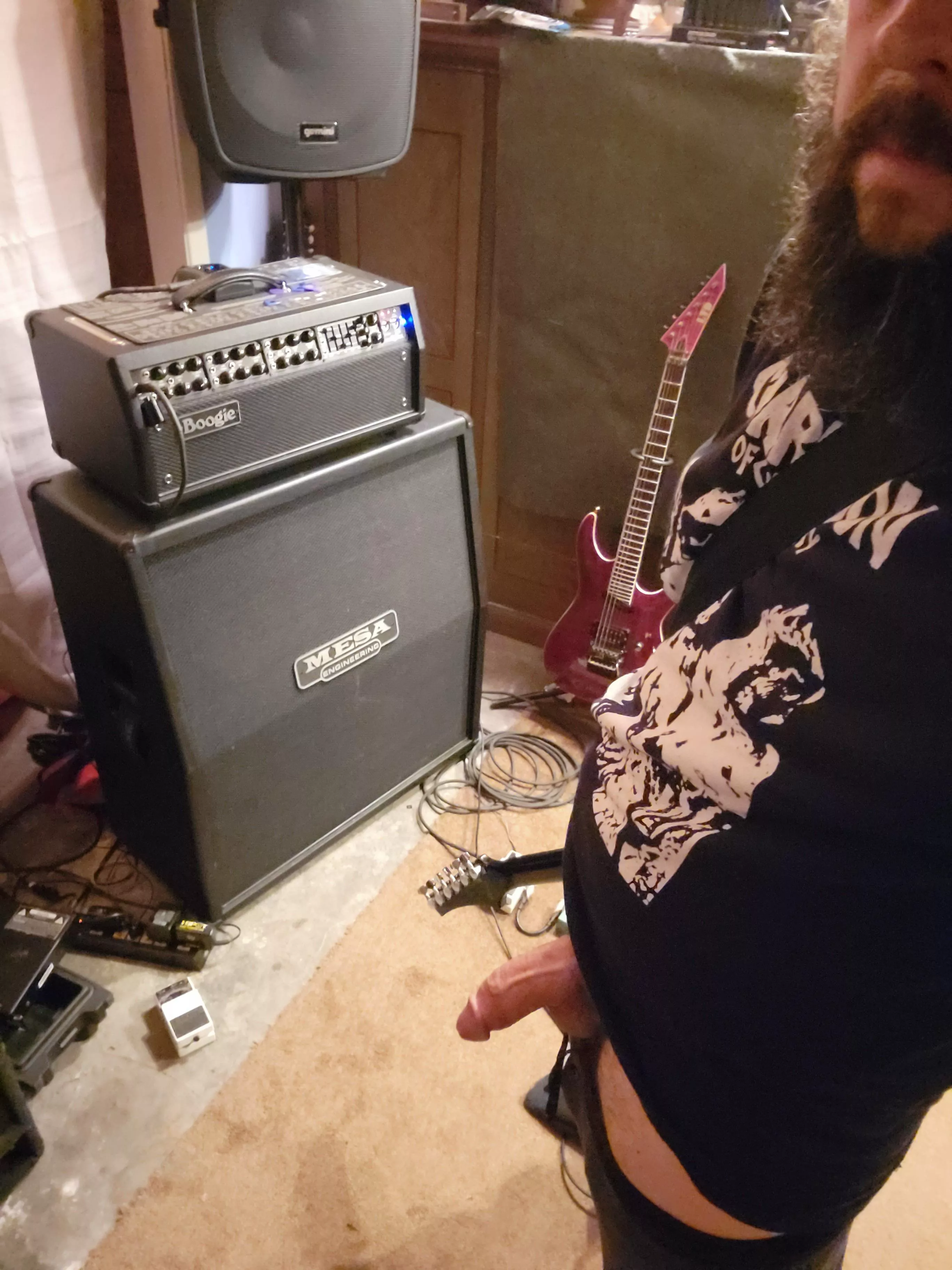 How's everyone feel about my beard, guitars and fat cock?